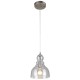 Westinghouse 6100700 Industrial  Adjustable Mini Pendant with Handblown Clear Seeded Glass, Brushed Nickel Finish